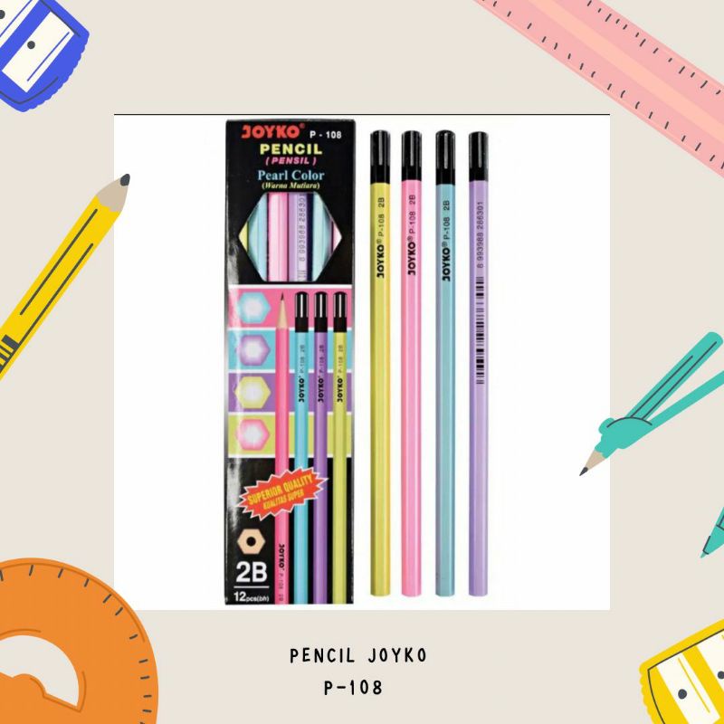 Pensil Joyko P-108 2B / Pensil 2B joyko P 108 Pensil Ujian Sekolah