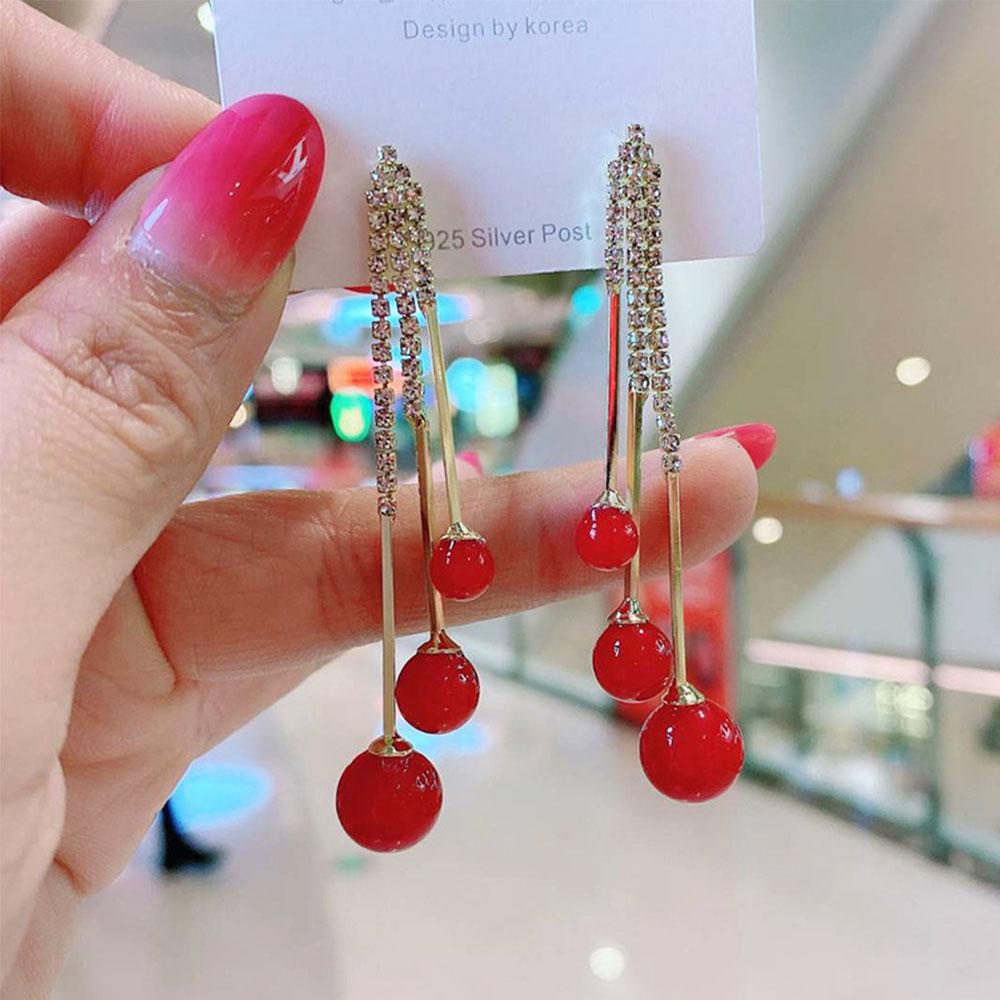 Needway Anting Mutiara Wanita Musim Dingin Musim Gugur Korea Berlian Imitasi Zirkon Perhiasan