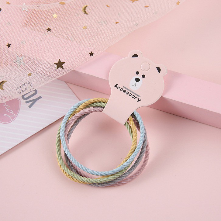 OSM - F871 Ikat Rambut Fashion 5 in 1 / Karet Warna Warni / Karet Rambut / Kuncir Rambut Wanita-Pastel