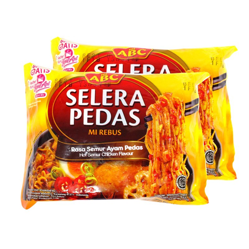 5 Pcs MIE  INSTANT ABC  70GR SOP SEMUR  AYAM  PEDAS MAJU 