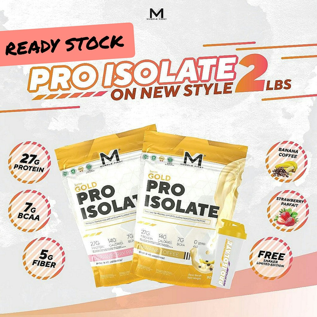 M1 Pro Isolate Whey Protein 2LBS 900 grams - Muscle First Gold 2 LBS 900gr FREE Shaker 100% Isolated
