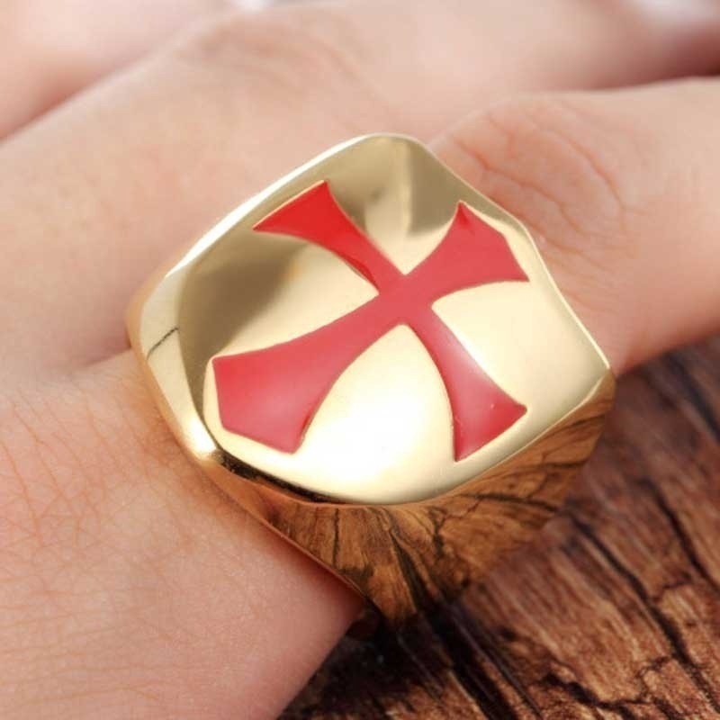 SEUSUK  Vintage Fashion Punk Armor Shield Knight Templar Crusader Cross Ring COD