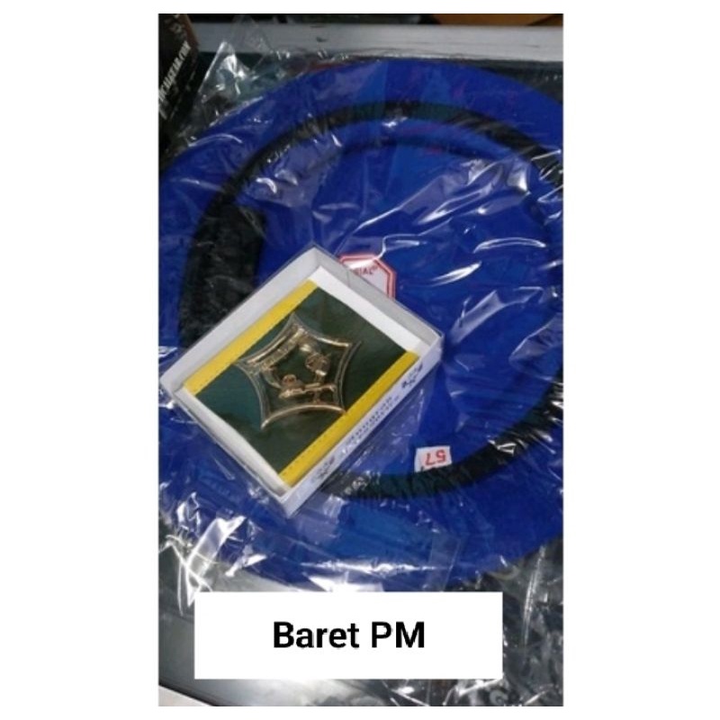 Baret camel PM satu paket+mblem