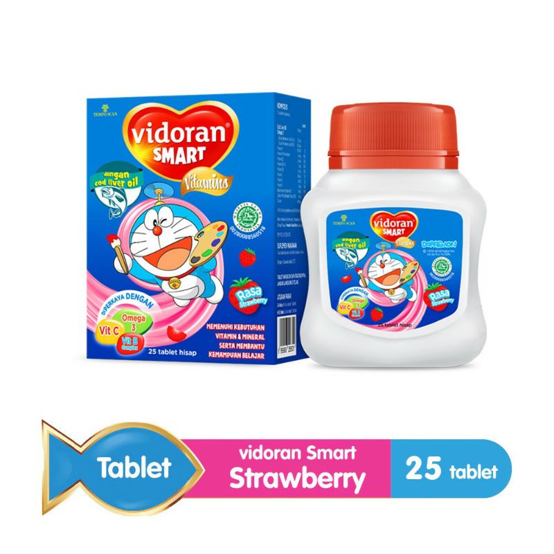 Vidoran Vitamin Tablet Hisap isi 25 Tablet Strawberry/ Orange