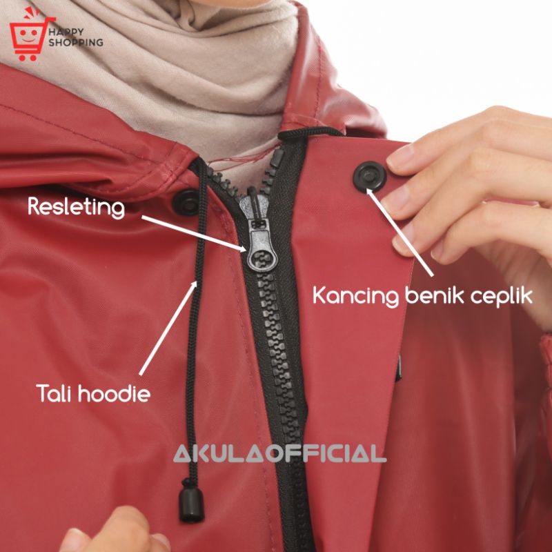 JAS HUJAN, RAINCOAT Pria Wanita Terbaik By AKULA Anti Rembes Mocca