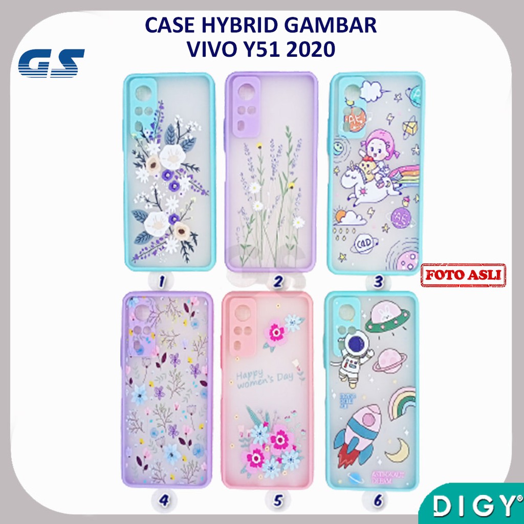 Protector Lens Casing VIVO Y51 2020 Summer Flowers Hybrid Gambar Pelindung Lensa  | KPOP Korea