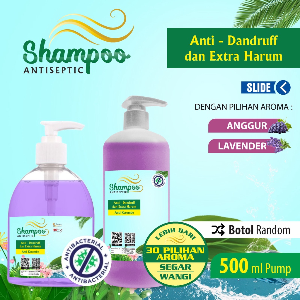 Shampoo Anti Dandruff Extra Harum Original Aroma Segar Kemasan 500ml Pump