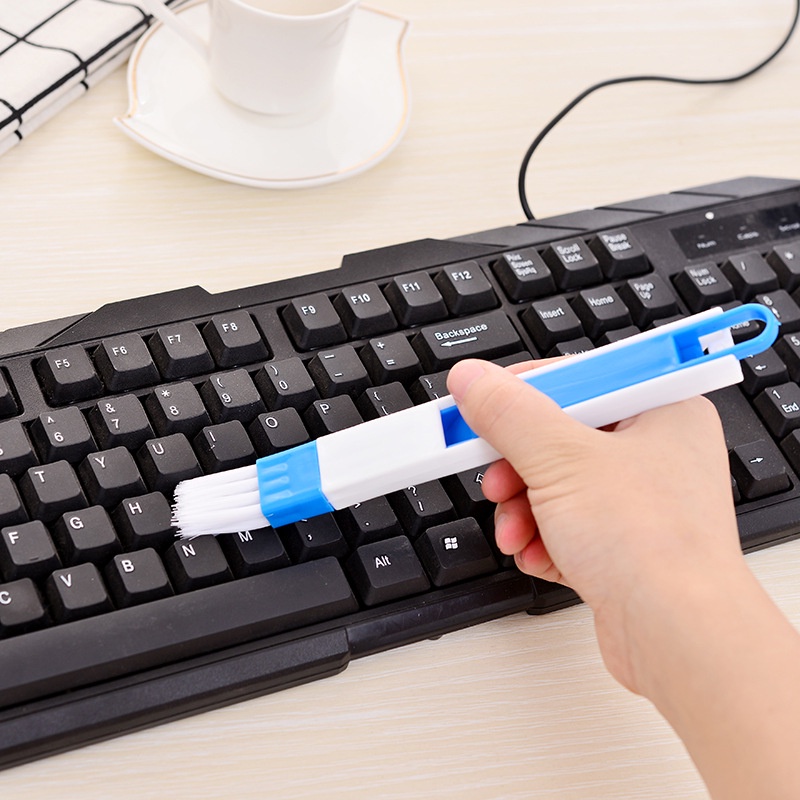 ღ Multifungsi Komputer Keyboard Cleaning Sikat Removable Jendela Groove Cleaner Sudut Celah Debu Sekop Layar Alat Pembersih Jendela Track Cleaner