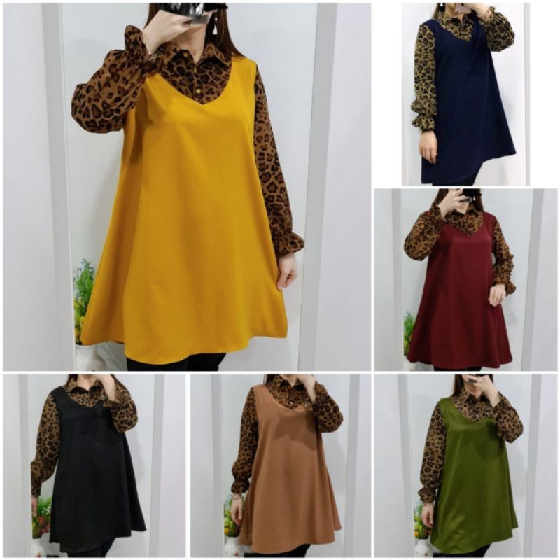 Atasan Wanita Lengan Panjang Motif Macan