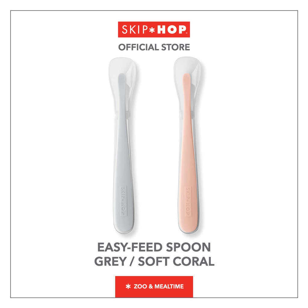 Skip Hop Easy Feed Spoons Soft Coral - Sendok Makan Anak