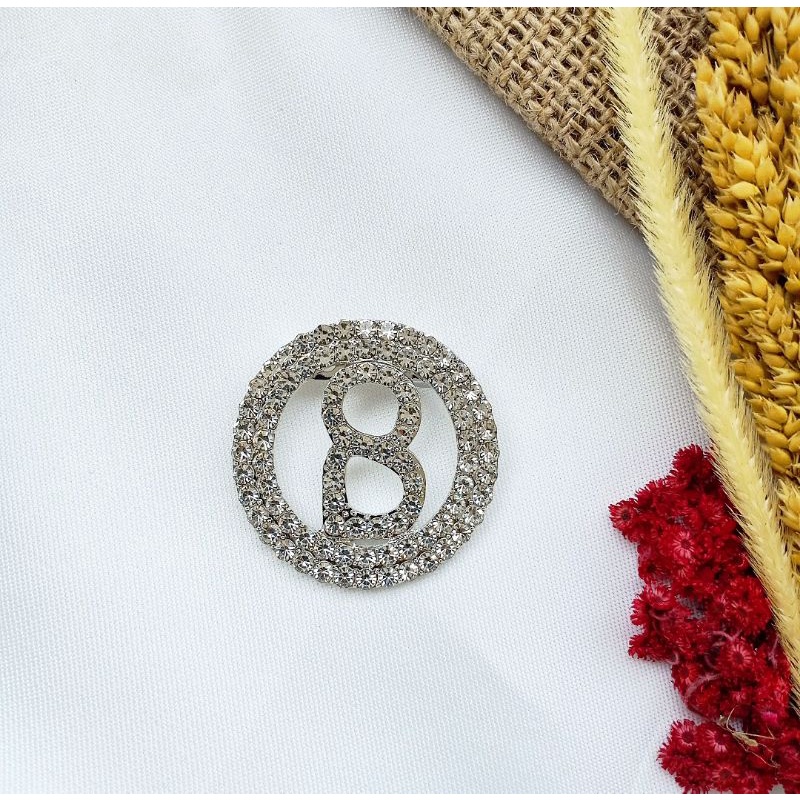 Brooch Buttonscarves KW//Bros Buttonscarves Polos/Mata/Mutiara-Bulat Full Mata Silv