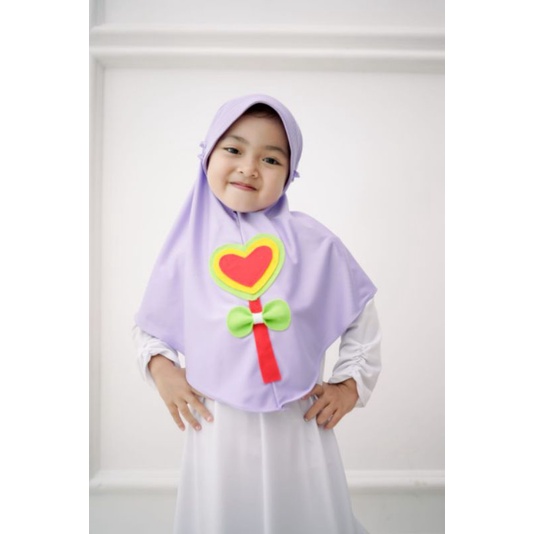 hijab anak bergo lollypop anak//hijab instan anak real pict//hijab anak lucu//hijab anak paud//hijab