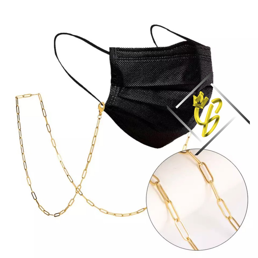 TERLARIS Kalung Strap Mask Masker Hijab Rantai Anak Korea Pria Wanita Titanium