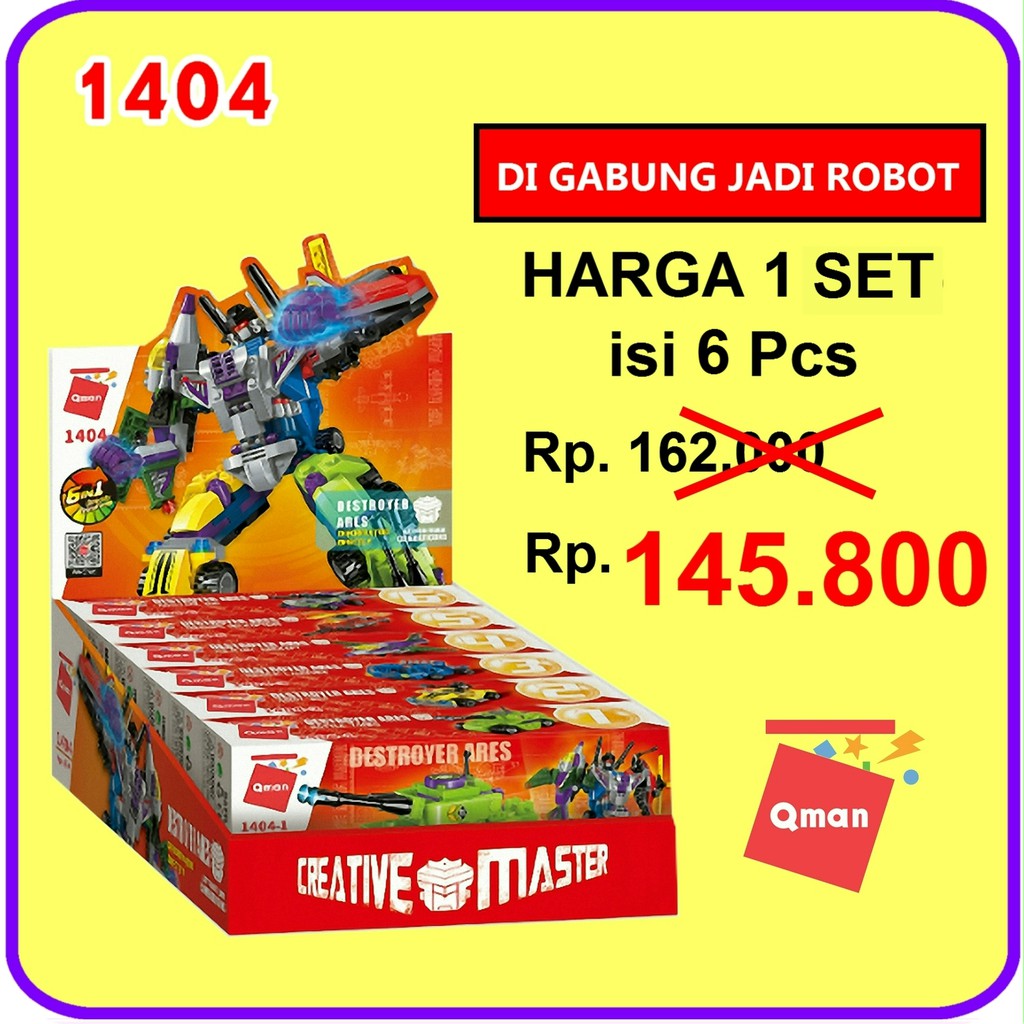 MAINAN  QMAN BRICKS LEGO 1404 (1 SET) CREATIVE MASTER DESTROYER ARES