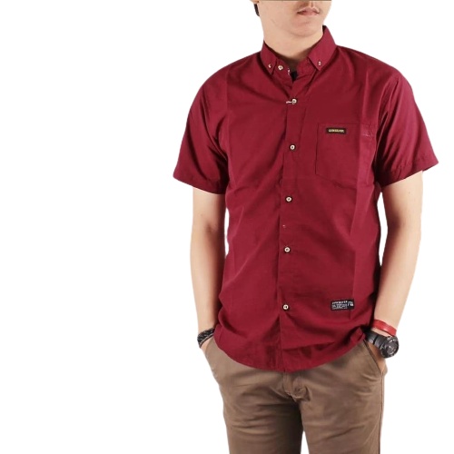 Baju Koko Pria Dewasa Elrumi Lengan Panjang warna putih Terbaru Polos Motif Jaring jaring Bisa COD