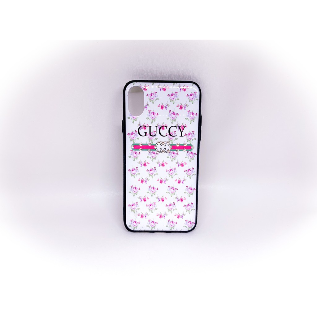 Soft case Fuze Iphone X/ Xs Diamond Glitter Flower Pink White