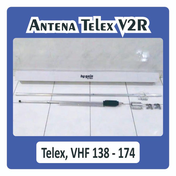 Antena telex v2r hu gain anten luar VHF telek loding plat lokal dus putih bonggol besar v-2r