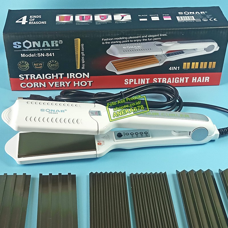 SONAR SN 841 CATOKAN 4in1 ALAT CATOK RAMBUT KERITING CURLY ZIGZAG WAVE