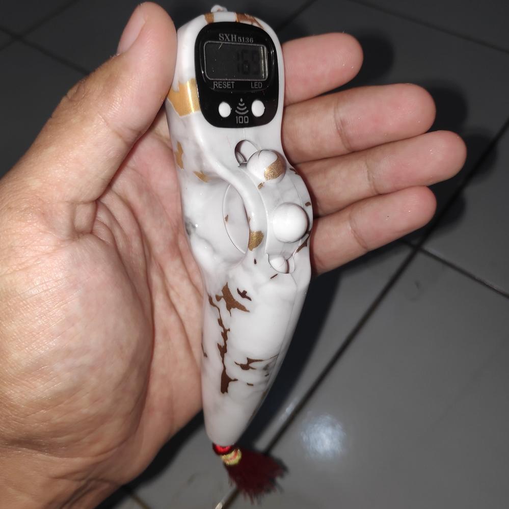 Tasbih Digital Alarm Bunyi Beep 100 Motif Marmer dan Kayu + Lampu LED Premium Alat Hitung Finger Cou