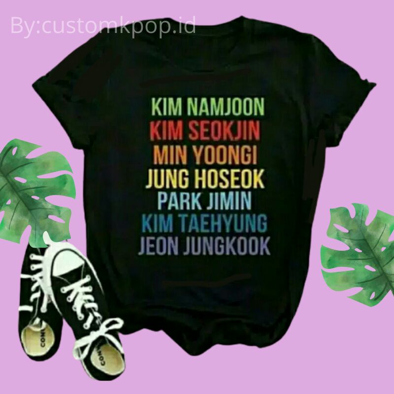 KAOS BTS WANITA OVERSIZE BAJU BTS LENGAN PANJANG PENDEK