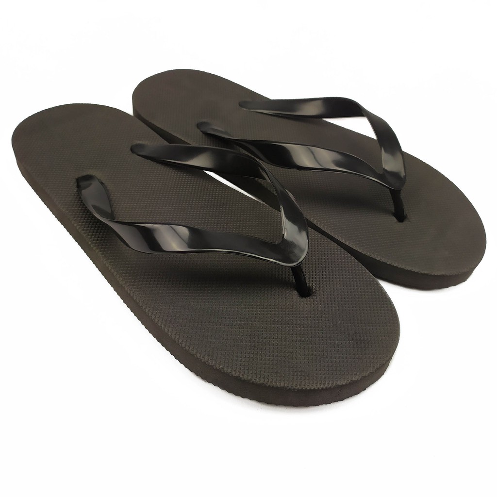  Sandal  Jepit Polos Sendal Spon Pria Casual Warna Hitam 