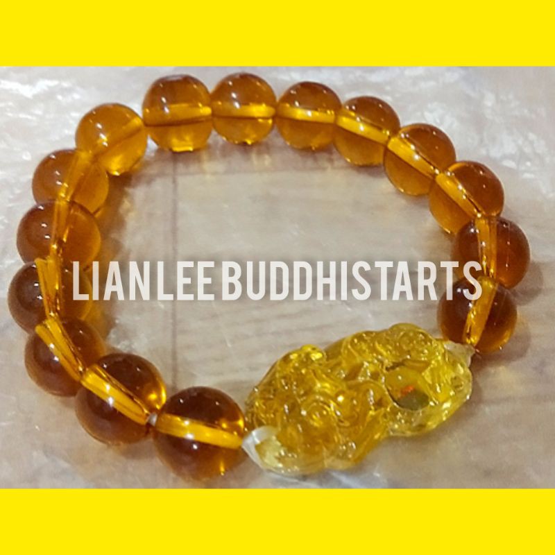 gelang pixiu crystal yellow citrine uk 10 mm