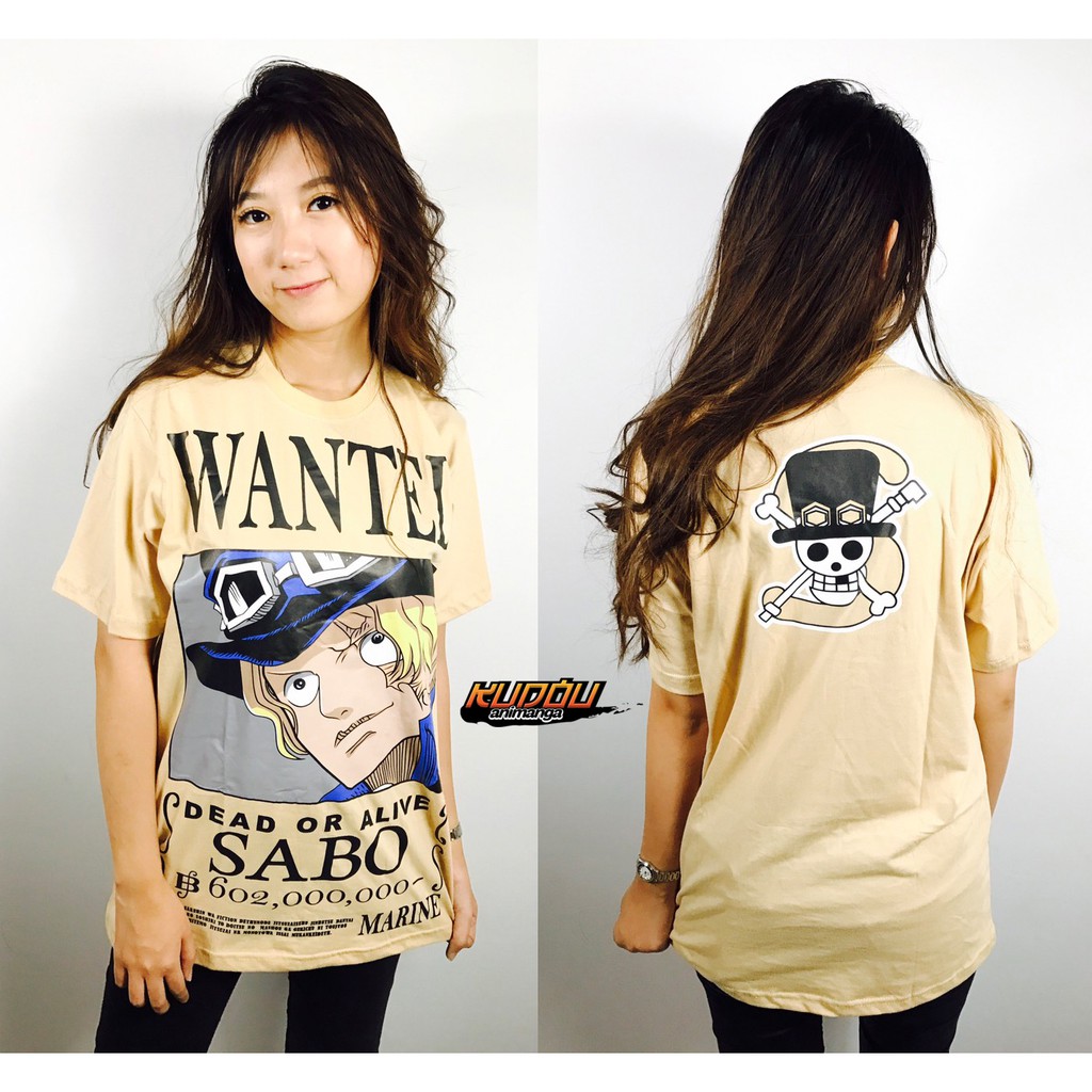 Kaos Sabo Wanted Cream Onepiece