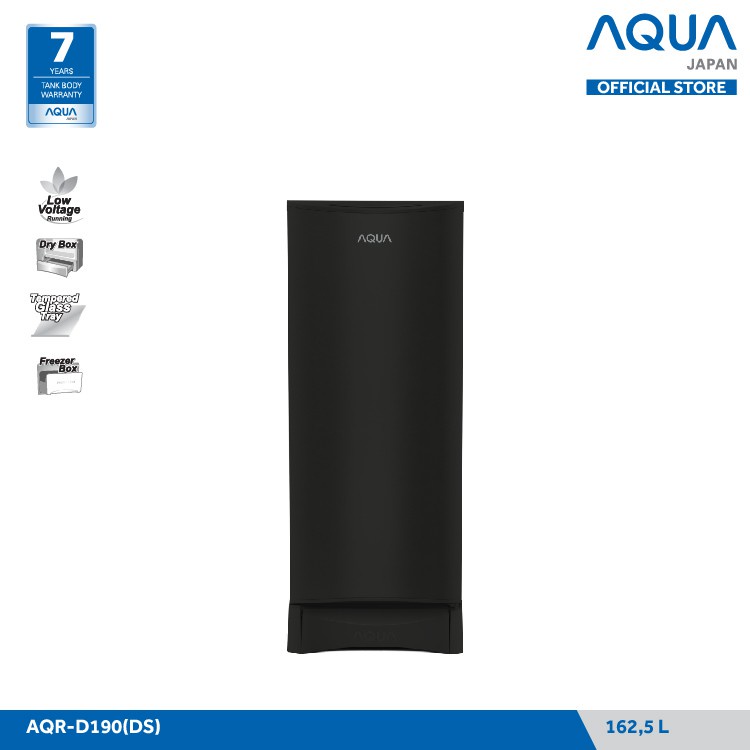 KULKAS 1 PINTU AQUA 160LITER AQR-D190 DS (Dark Silver) GARANSI RESMI 1 TAHUN (SBY-SDA-GRESIK-MOJOKER