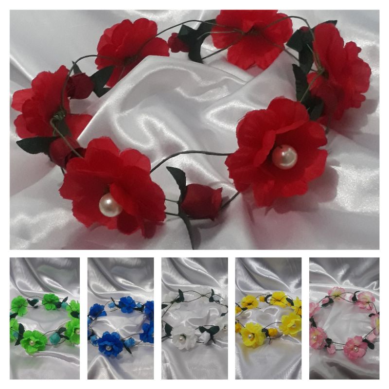 Bando Bunga Lingkar//Hiasan Kepala Dan Hijab//Flower Crown Anak Dan Dewasa