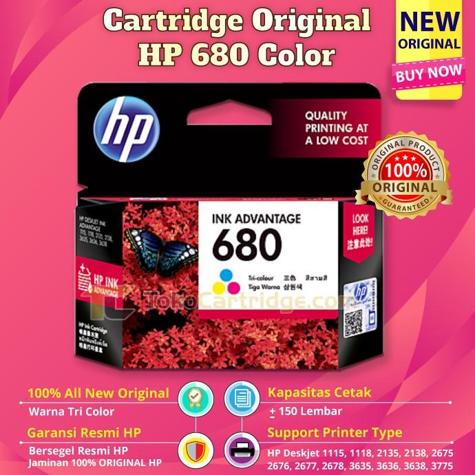 Cartridge HP 680 Tri Color F6V26AA Refill Ink Printer 2135 1115 2676 -