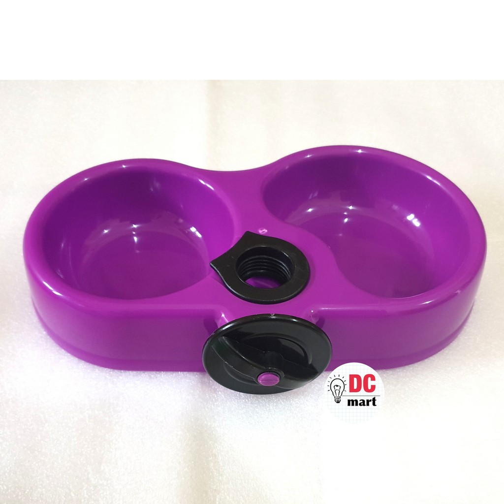 Tempat Makan Hewan Gantung Dobel / Pet Bowl / Mangkok Hewan Anjing Kucing