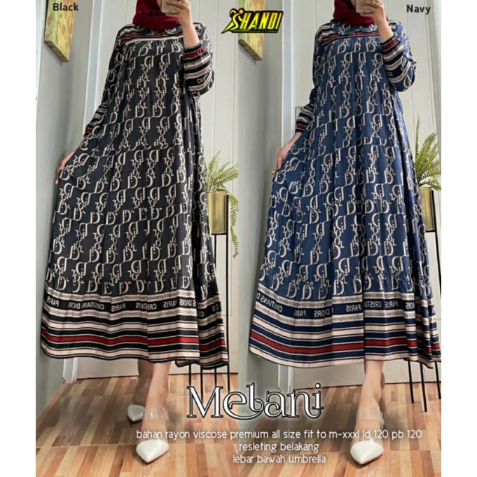 Melani Midi Dress Wanita Muslim Kekinian Terbaru Midi Dress Lengan Panjang Wanita By Shandi Midi Dre