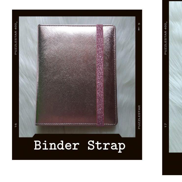 

Serbu Voucher Binder Strap Glitter Kulit Premium Metalik A5 B5 Silver Gold Rosegold peach