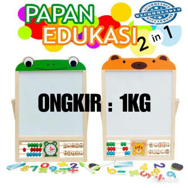 { TERMURAH } KADO ANAK Mainan Edukasi Papan Tulis 2 IN 1