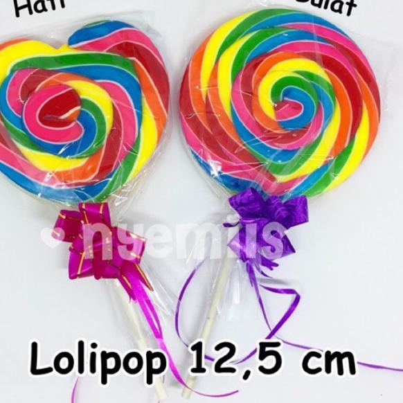 

[PROMO KNJ87] Permen lolipop besar 12,5cm candy lollypop bulat dan hati Diskon