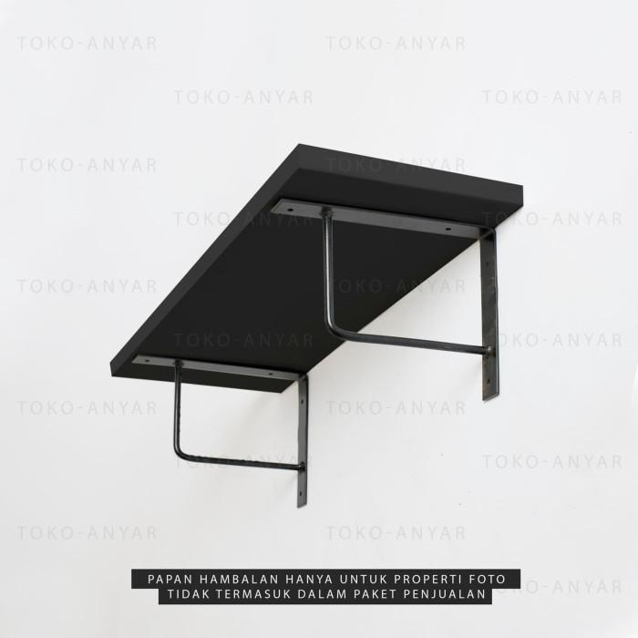 RAK SIKU BESI 2 AMBALAN KAYU RAK DINDING