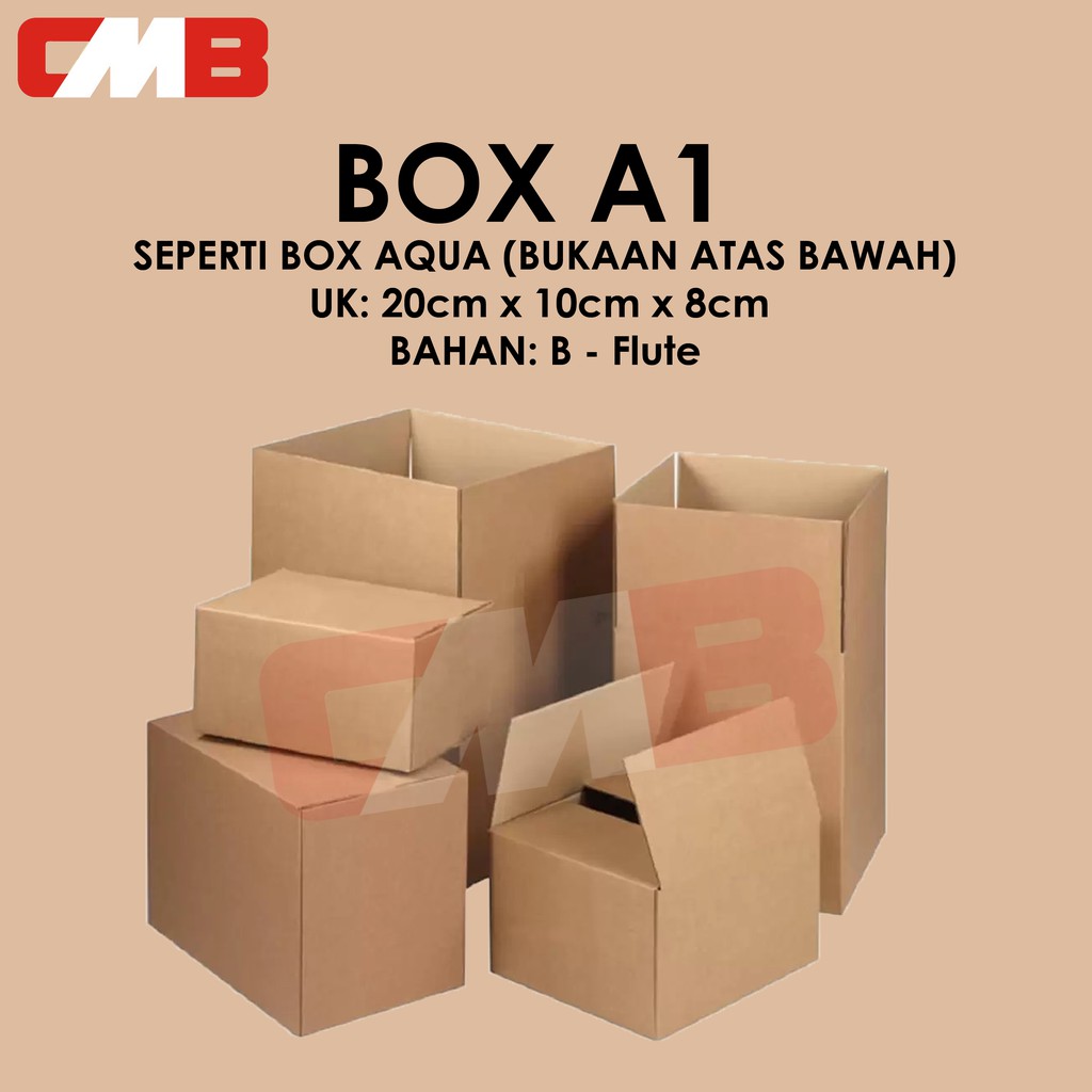 

kardus karton custom box packing packaging makanan hampers baju polos oleh oleh Uk. 20 x 10 x 8