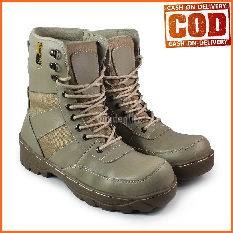 SEPATU PRIA BOOTS SAFETY NINJA CREAM SEPATU BOOT  TOURING PDL TRACKING