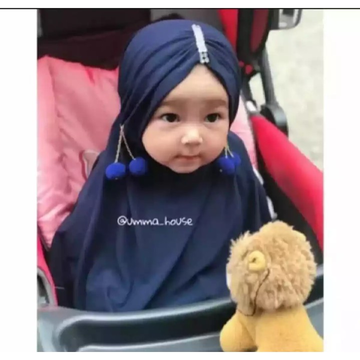 Jilbab Anak Bayi Perempuan Instan Lucu SYIRIA JILPOM Allsize 0-2 Tahun