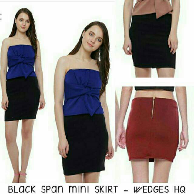 BLACK SPAN MINI SKIRT