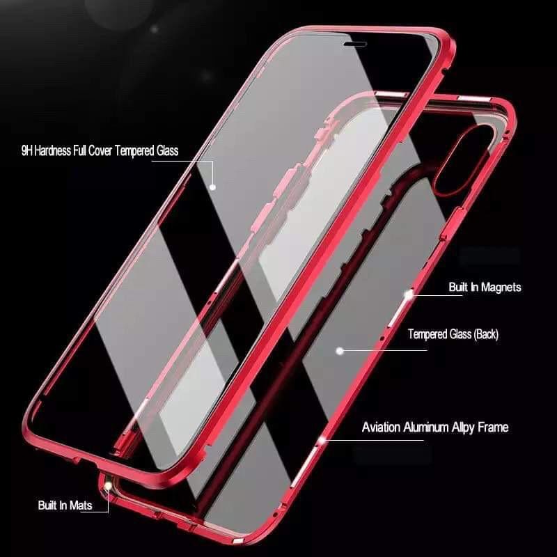 Iphone 6 6+ 7 7+ 8 8+ X Xs Xr Xsmax 11 11Pro 11ProMax Magnetic Case Double Glass