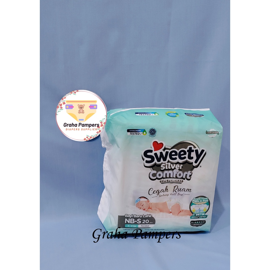 Sweety Silver NBS20 NBS 20 NBS40 NBS 40 Popok Anak Baru Lahir Tipe Perekat