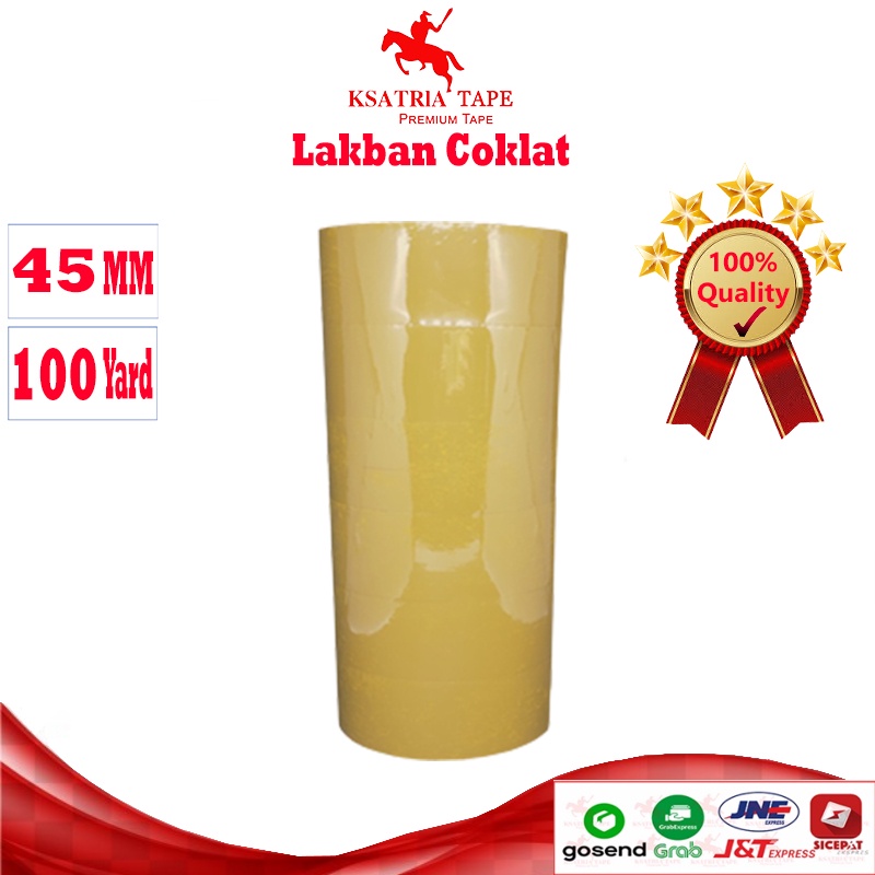 

[TERMURAH] Lakban OPP Tape / Lakban Coklat Dunia Packing 100 Yard (1 Slop)