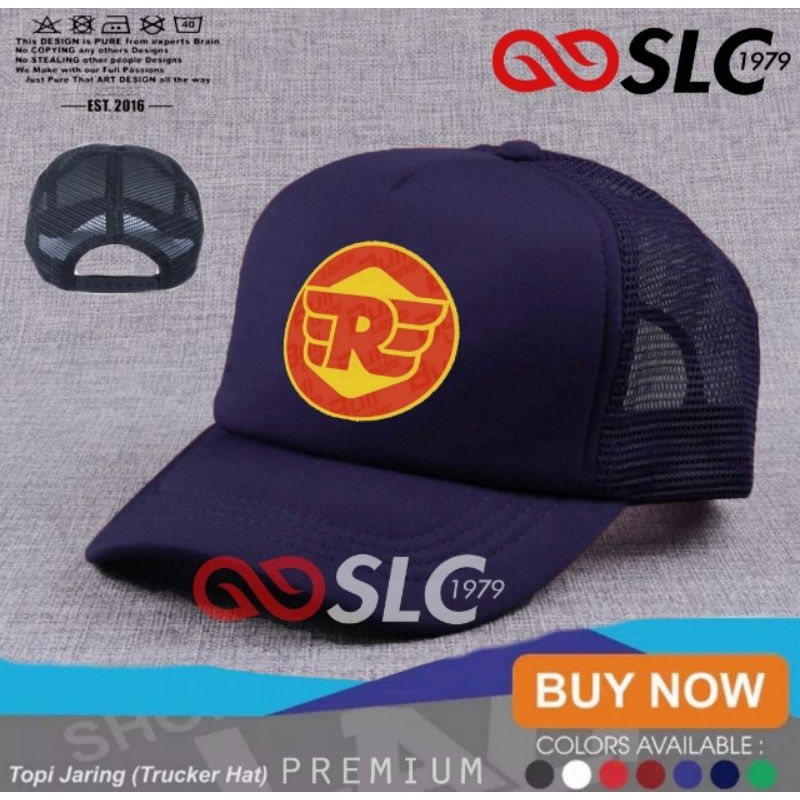 TOPI JARING TRUCKER HAT PREMIUM ROYAL ENFIELD CUSTOM LOGO SENDIRI SATUAN LUSINAN
