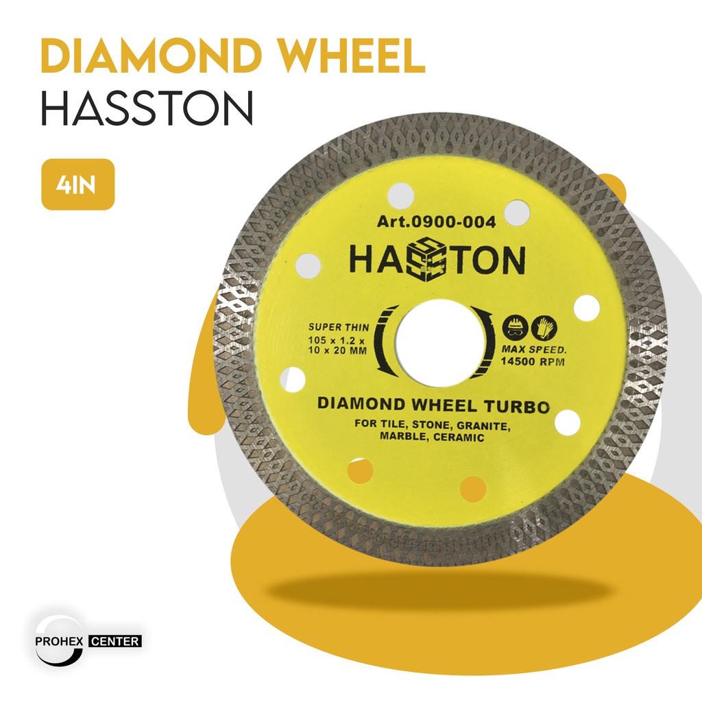 Hasston Diamond Wheel 4&quot; Turbo Net Batik - Mata Pisau Potong Granit