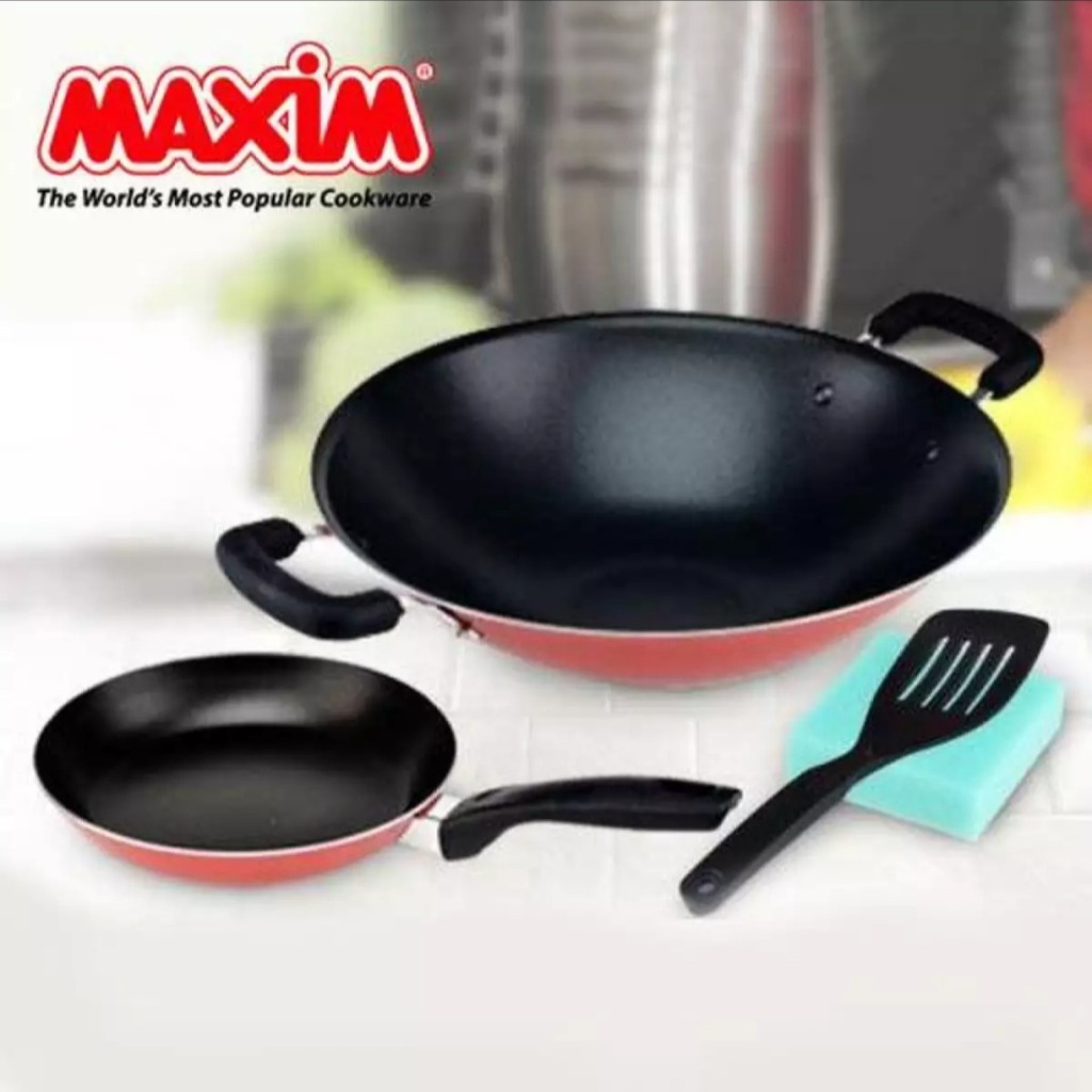 Maxim Valentino 2 Set Wajan 30 Cm + Fry Pan 22 Cm Val 2Set