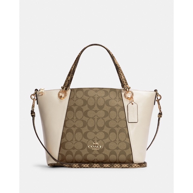 Coach Kacey Satchel In Blocked Signature Canvas (C6230)