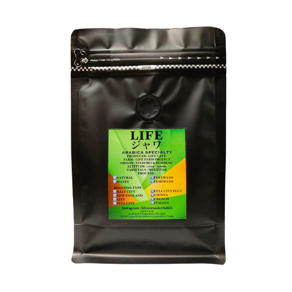 

Kopi LIFE Arabica Wonosobo Fullwash Process