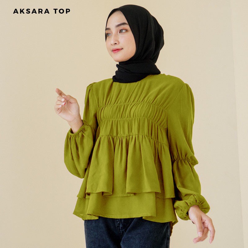 Askara Blouse - Atasan Wanita Remaja Atau Dewasa Style Korea Casual Formal Atau Blus Kerja casual kekinian