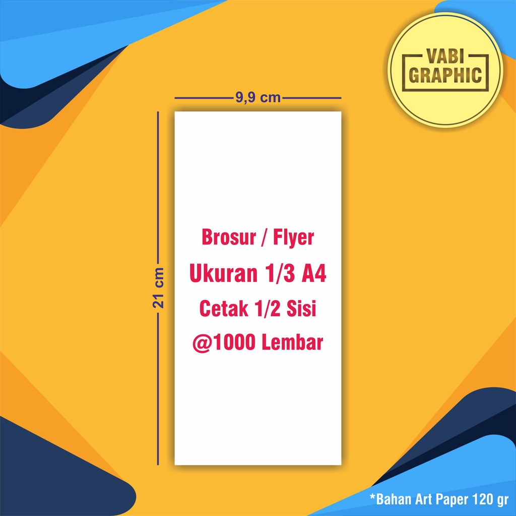

Cetak Brosur Murah 2 Sisi Ukuran 1/3 A4 1000 lembar